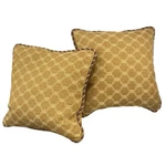 Set Of 2 Pillows Gold Tapestry Luxury Designer X19 - 100% Cotton/feather Down. Fixed Price $55.00.