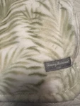 Tommy Bahama 50" X 70" Soft Throw Blanket Tropical Green And Beige Palm Ferns. Fixed Price $45.00.