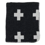 Saro Lifestyle Reversible Plus Sign Throw Blanket, Black/white, 50"X60". Fixed Price $105.43.