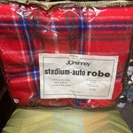New Vintage Stadium Auto Robe Throw Blanket Jc Penney Fringe Red Plaid 50X60. Fixed Price $39.99.