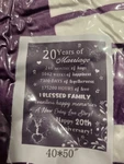20TH Anniversary Purple 40X50 Fleece Blanket Throw. Fixed Price $16.00.