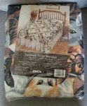 Owen Cat Face Portrait Blanket Full Twin 72"X90" Kitty New Made Usa. Fixed Price $29.99.