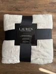 Lauren Ralph Micromink Plush Soft Twin Blanket Cream. Fixed Price $50.00.