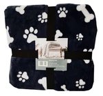 Berkshire Blue White Paw Print & Dog Bone Throw Blanket 50" X 70" Super Soft. Fixed Price $18.00.