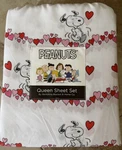 Berkshire Blanket Co Peanuts Valentine Queen Sheet Set Snoopy & Hearts Love. Fixed Price $50.98.