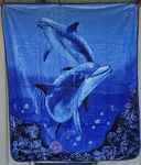 Dolphin Fish Ocean Water Sea Nature Queen Size Blanket. Fixed Price $55.50.