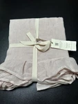 Wamsutta Vintage Washed Linen Throw From Belgian Flax Ruffled Blush 50 X60 New. Fixed Price $54.90.