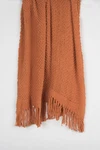 50X60 Rizzy Home Orange Solid Fringe Throw Blanket TH0432 - Aprx 50" 60". Fixed Price $64.00.