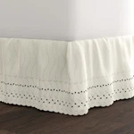 Fresh Ideas Eyelet Bed Skirt, Ruffled Design, 14 Inch Drop, Embroidered. Fixed Price $33.79.