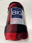 Kohl's Holiday Christmas The Big One Plush Oversized Throw 5'X6' Red Black Plaid. Fixed Price $23.20.