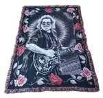 Grateful Dead Vintage Tapestry Throw Blanket Fringed Jerry Garcia Roses. Fixed Price $99.99.