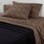 Concierge Collection 100% Cotton Black Blanket & Leopard Sheet Set , Twin. Fixed Price $34.99.