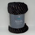 Comfort Bay Soft Fleece Throw Blanket Black Metallic Copper Polka Dots 50" X 60". Fixed Price $18.99.