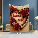 Customizable Love Heart Blanket, Knitted Flannel, Digital Print Throw. Fixed Price $27.13.