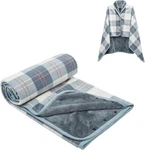 Forestfish Fleece Wearable Blanket, Plaid Lap Comfy Poncho Throw With Bu. Fixed Price $29.40.