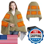Ksfjzf Heated Blanket With 20000MAH Power Bank - 58"X32" Green Knit & Gray Cryst. Fixed Price $76.65.