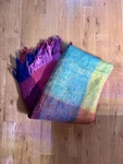Cynthia Rowley Multicolor Checkered Rainbow Boho Plaid Throw Blanket Wool Fringe. Fixed Price $24.99.