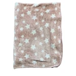Amari Pink White Stars Fleece Plush Baby Blanket. Fixed Price $38.99.