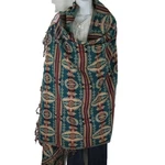 Tribal Shawl/throw Yak + Sheep Blend Handloomed Reversible Blue & Sand. Fixed Price $47.00.