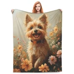 Yorkshire Terrier Dog Floral Blanket Flannel Throw Soft Warm Travel 60X50 Inch. Fixed Price $39.51.