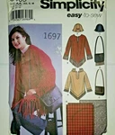 Simplicity 5465 Poncho Top Bag Hat Blanket Sewing Pattern Ladies Xs Winter. Fixed Price $9.50.