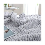 Bigacogo Chunky Blanket Throw 51"X63", 100% Hand Knitted Chenille .... Fixed Price $78.63.