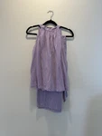 Size One Lavender Linen Viscose Halter Top & Pants Set Women's Relaxed Fit. Fixed Price $29.00.