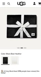 Ugg Duffield Ii Throw Blanket Thick Plush Port Black Bear Heather 50X70 Nwt!. Fixed Price $42.00.