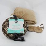 Macy's Bon Voyage 3 Piece Comfort Set Brown (travel Pillow, Blanket, Eye Mask). Fixed Price $10.19.