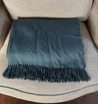 Restoration Hardware Italian Siena Lambs Wool Silk & Cashmere Throw Slate Blue. Fixed Price $369.00.