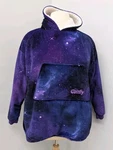 The Comfy Wearable Blanket Hoodie Galaxy Space Purple Sherpa Lined One Size. Fixed Price $25.00.