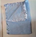 Circo Target Faux Fur Baby Blanket Blue Satin Trim Thick Plush 29"X38". Fixed Price $15.56.