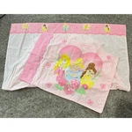 Vintage Disney Princess Semi Fitted Top Sheet & Pillowcase Soft Pink Toddler Bed. Fixed Price $33.00.
