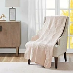 Throw Blanket Scalloped Edge Pink Blush Quilted Decorative Polyester Couch Cover. Fixed Price $49.91.