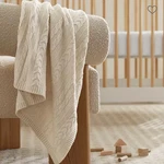 Boll & Branch Cable Knit Organic Cotton Baby Blanket Ivory White. Fixed Price $42.50.