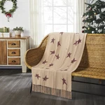 Gable Primitive Star Woven Throw 50X60 Cotton Blend Vhc Brands Burgundy Tan. Fixed Price $29.95.