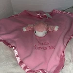 Precious Moments Jesus Loves Pink Lamb Sheep Baby Security Blanket Lovey. Fixed Price $16.75.