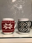 2 New Threshold Red White Gray Knit Button Christmas Ugly Sweater Coffee Mug Cup. Fixed Price $15.12.