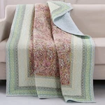Throw Blanket Floral Pattern Pastel Color Classic Cotton Quilted Reversible. Fixed Price $49.65.