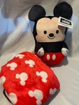 New Disney Mickey Mouse Soft Pillow Plush & Cozy Red Blanket. Fixed Price $12.00.