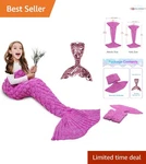 Soft Crochet Mermaid Tail Blanket - Ideal For Kids And Adults Scale Pink. Fixed Price $32.99.