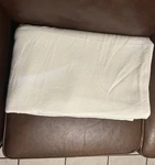 Ivory Full Queen Size Cotton Blend Blanket Woven 82X92 Bedding By Pure Beech. Fixed Price $35.99.