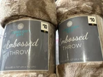 Comfort Bay Embossed 50"X60" Throw Blanket Brown New. Fixed Price $8.00.