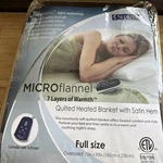 Shavel Home Products Micro Flannel Quilted Heated Blanket With Satin Hem, Full. Fixed Price $119.99.