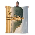 Star Wars R2-D2 & C-3PO Disneyland Christmas Holiday Fleece Blanket. Fixed Price $25.00.