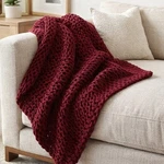 Oake Red Chunky Knit Throw Weighted Blanket 50X60 Cozy Modern Texture Home Decor. Fixed Price $52.00.