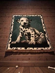 Vtg 1996 Disney 101 Dalmatians Puppy Large Tapestry Throw Blanket 66.5IN X52.5IN. Fixed Price $80.00.