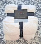 Cuddl Duds Cozy Soft Throw Ivory Reversible Plush Sherpa Blanket 50"X 60" New. Fixed Price $24.97.