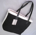 Cannon - Black & Cream 50 X 60 Inch Suede / Sherpa Stadium Throw Tote Bag. Fixed Price $29.99.
