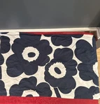 Marimekko Unikko King Pillow Sham Case Dark Blue Poppies 100% Cotton 23 X 38. Fixed Price $24.50.